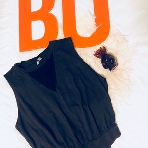 ASOS Curve Dark Gray Body Top With Lace Detail